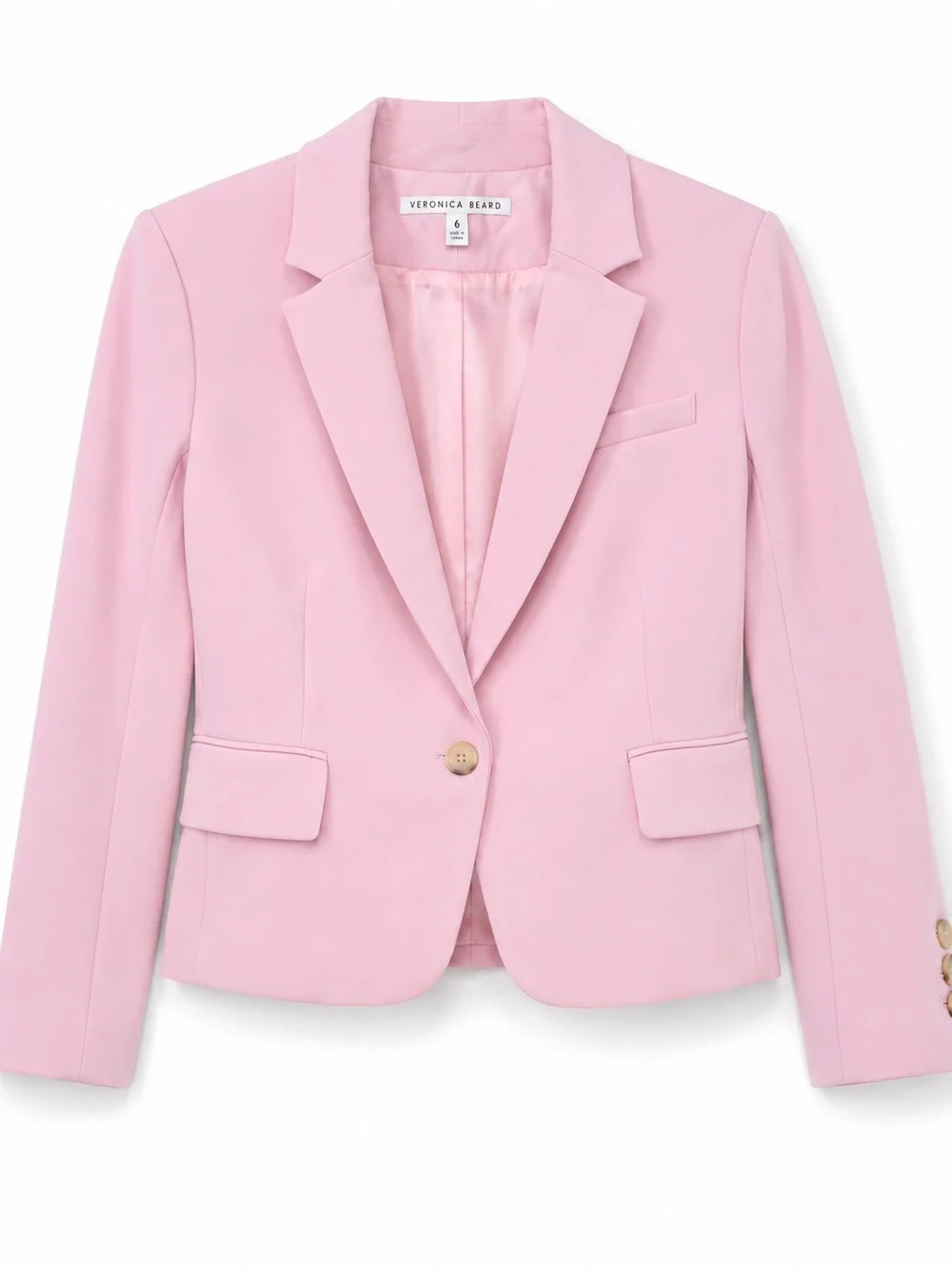 Veronica Beard Light Pink Single Breasted one button blazer 6